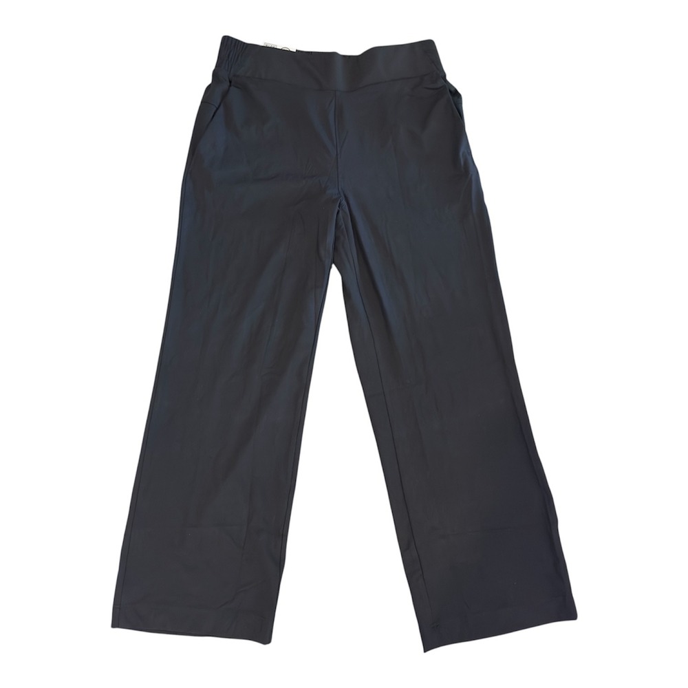 Members Mark Womens Travel Wide Leg Pull-On Pant Black Large NWT‎ Stretch